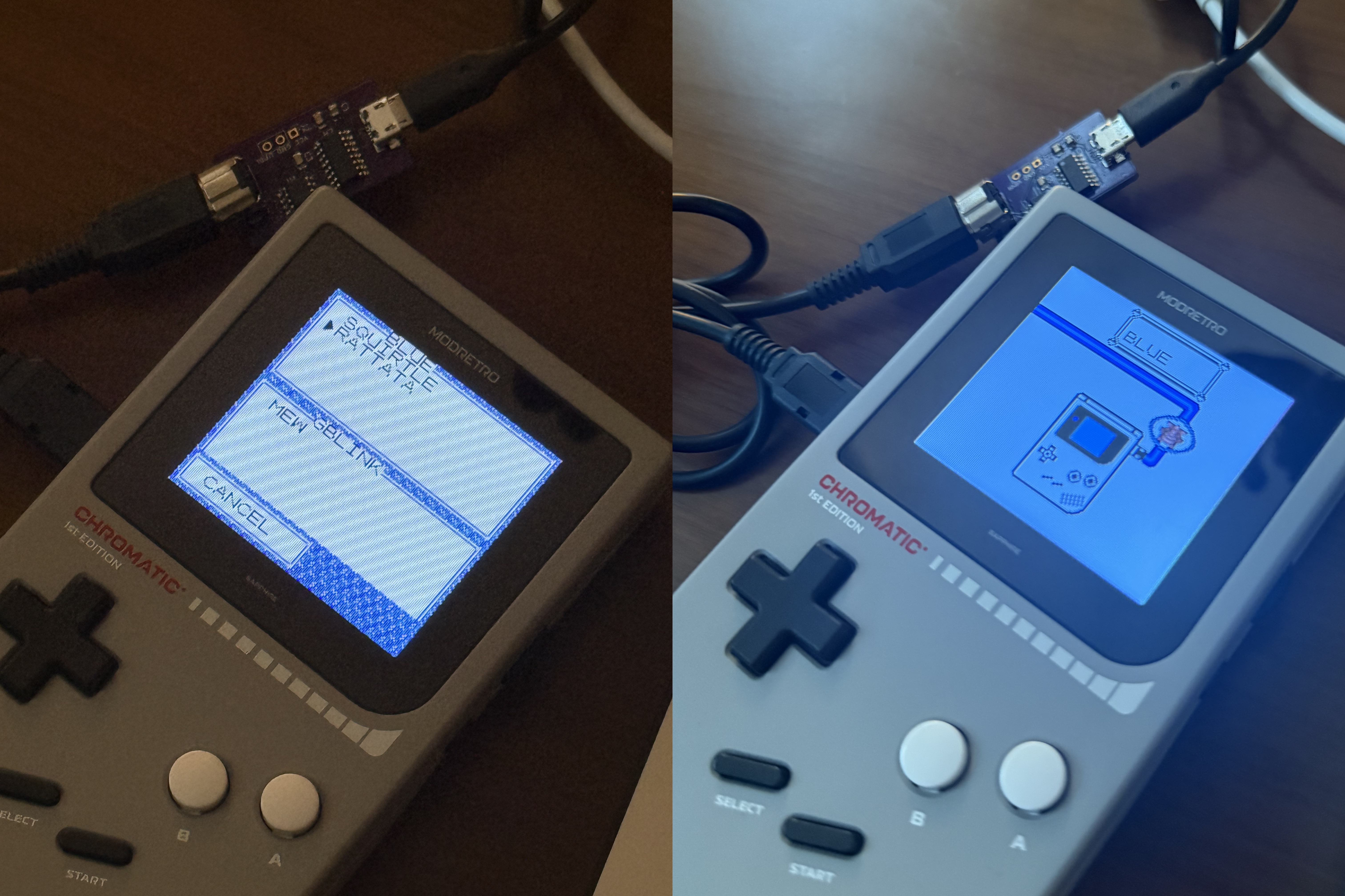 Pokemon trade in progress on Gameboy